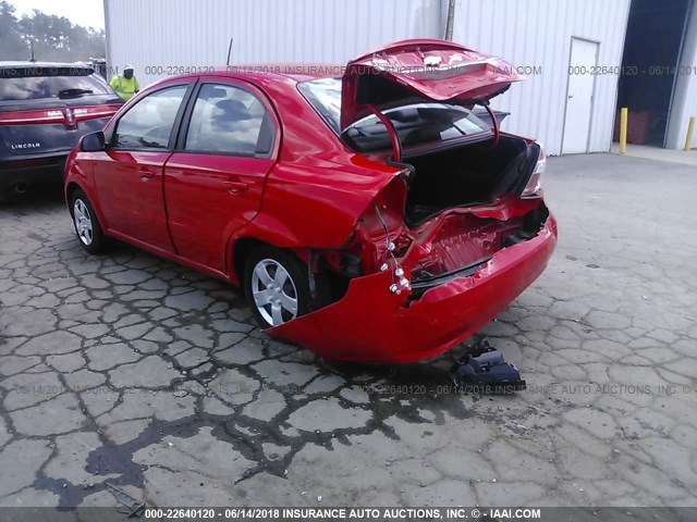 KL1TD5DE8AB108058 - 2010 CHEVROLET AVEO LS/LT RED photo 3