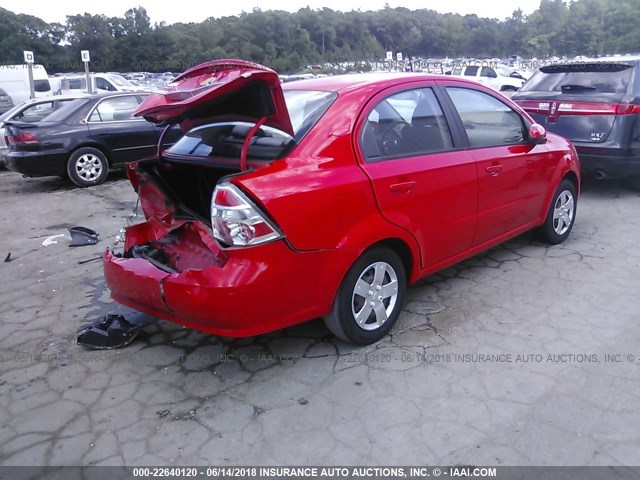 KL1TD5DE8AB108058 - 2010 CHEVROLET AVEO LS/LT RED photo 4