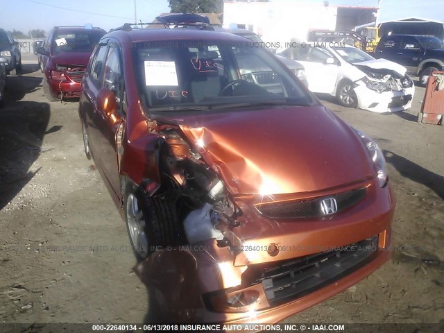 JHMGD38687S017591 - 2007 HONDA FIT S ORANGE photo 6