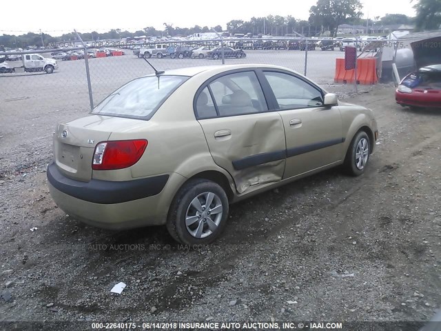 KNADE223496521817 - 2009 KIA RIO LX/SX GOLD photo 4