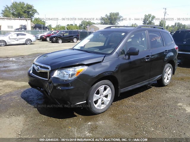 JF2SJADC8FH448773 - 2015 SUBARU FORESTER 2.5I PREMIUM GRAY photo 2