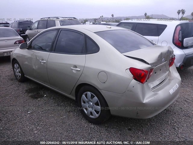 KMHDU46DX8U450939 - 2008 HYUNDAI ELANTRA GLS/SE/LIMITED TAN photo 3