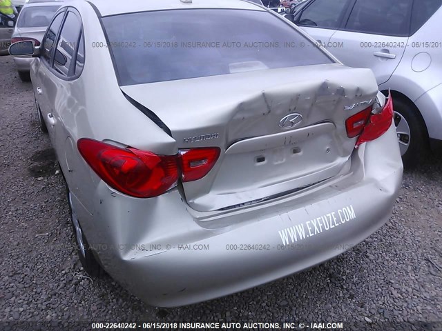 KMHDU46DX8U450939 - 2008 HYUNDAI ELANTRA GLS/SE/LIMITED TAN photo 6