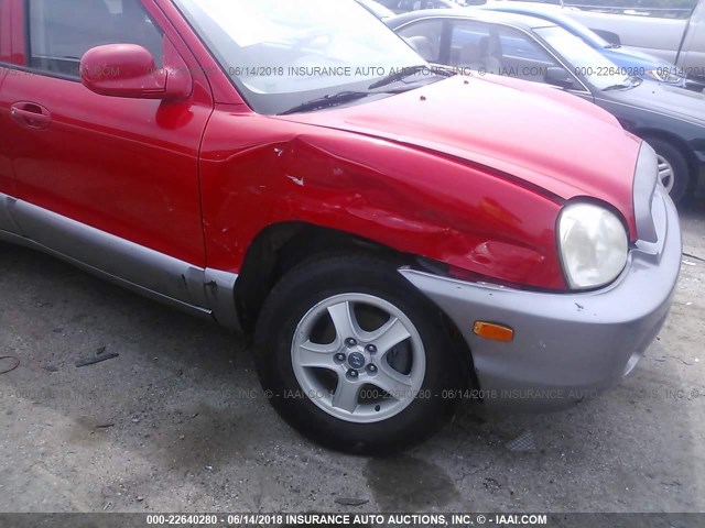 KM8SB12B93U458135 - 2003 HYUNDAI SANTA FE GL RED photo 6