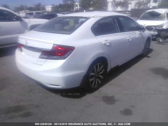 19XFB2F93FE230783 - 2015 HONDA CIVIC EXL WHITE photo 4
