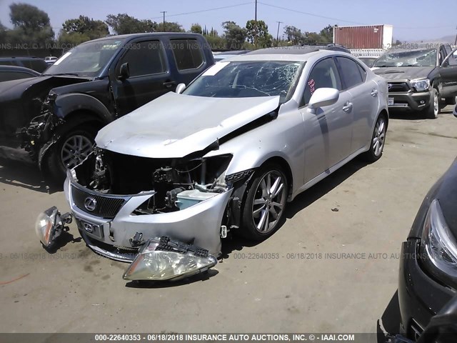 JTHBK262975049524 - 2007 LEXUS IS 250 SILVER photo 2