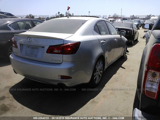 JTHBK262975049524 - 2007 LEXUS IS 250 SILVER photo 4