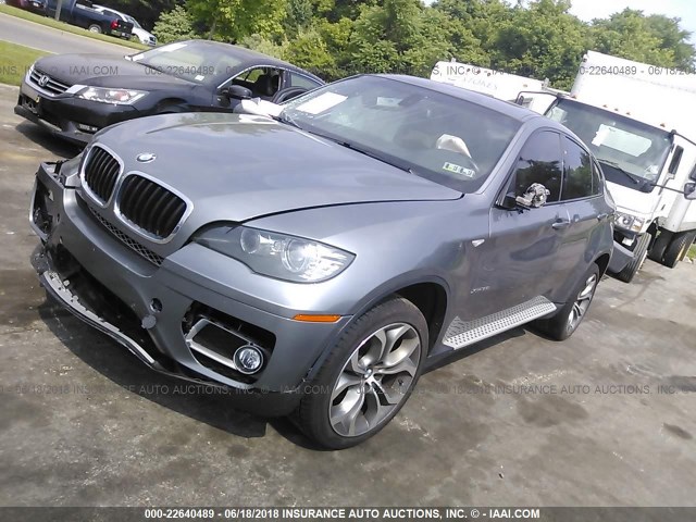 5UXFG2C58DL785573 - 2013 BMW X6 XDRIVE35I GRAY photo 2