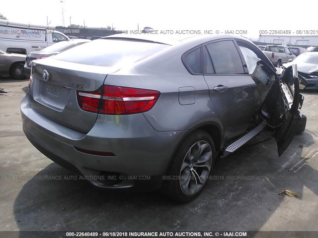 5UXFG2C58DL785573 - 2013 BMW X6 XDRIVE35I GRAY photo 4