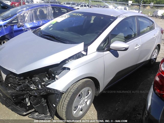 KNAFK4A65G5533809 - 2016 KIA FORTE LX SILVER photo 2