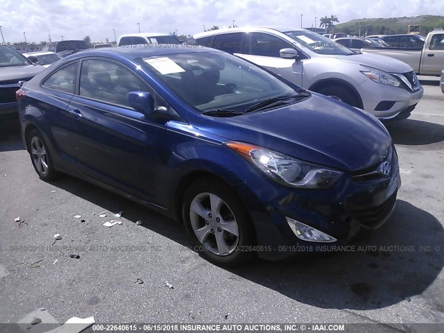 KMHDH6AE1DU002342 - 2013 HYUNDAI ELANTRA COUPE GS/SE BLUE photo 1