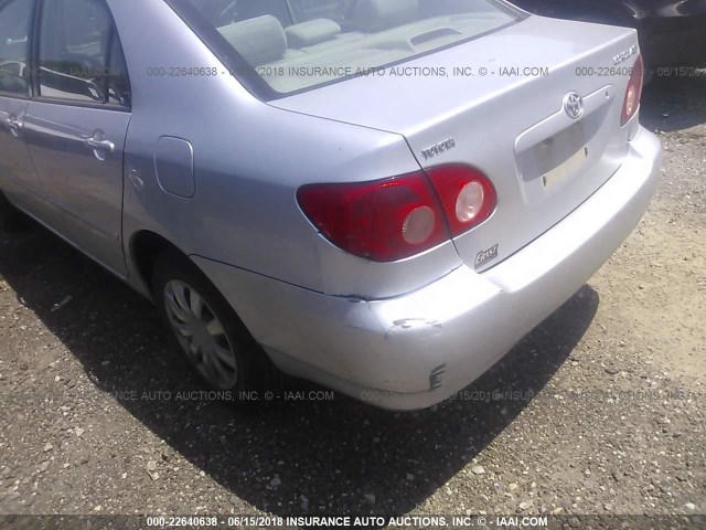 JTDBR32E970130863 - 2007 TOYOTA COROLLA CE/LE/S SILVER photo 6