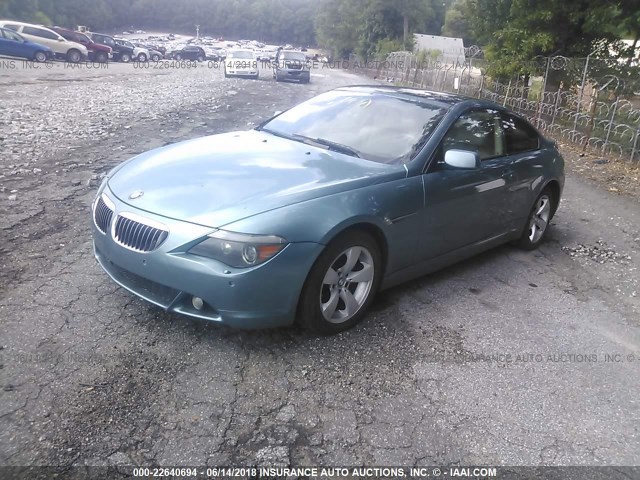 WBAEH73405B193880 - 2005 BMW 645 CI AUTOMATIC Bleu photo 2