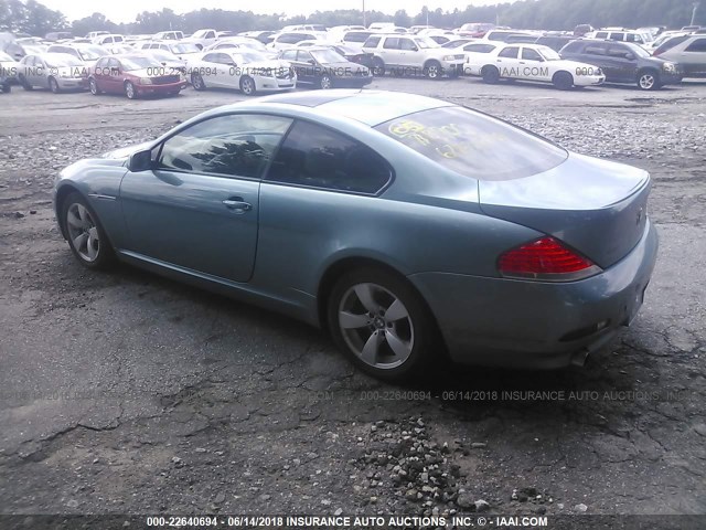 WBAEH73405B193880 - 2005 BMW 645 CI AUTOMATIC BLUE photo 3