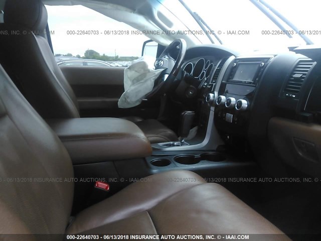 5TDDY5G15FS115835 - 2015 TOYOTA SEQUOIA PLATINUM WHITE photo 5