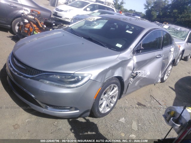 1C3CCCAB9FN600411 - 2015 CHRYSLER 200 LIMITED SILVER photo 2