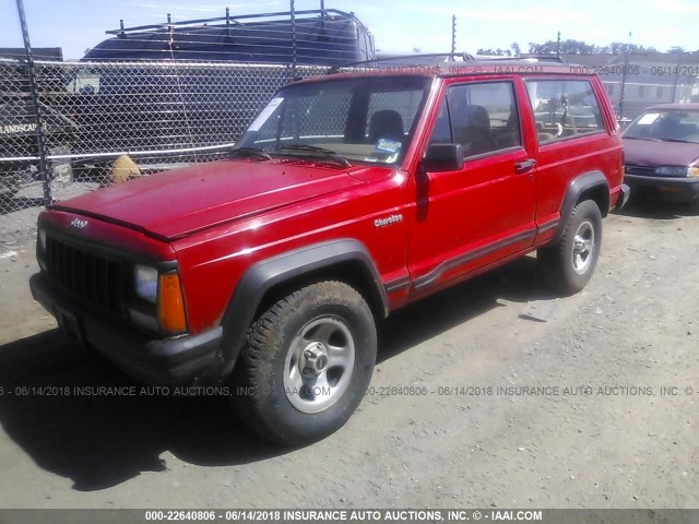 1J4FJ27S7SL585147 - 1995 JEEP CHEROKEE SE RED photo 2