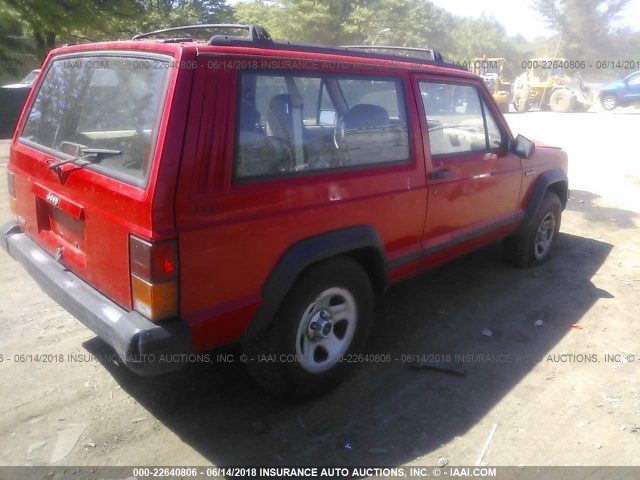 1J4FJ27S7SL585147 - 1995 JEEP CHEROKEE SE RED photo 4