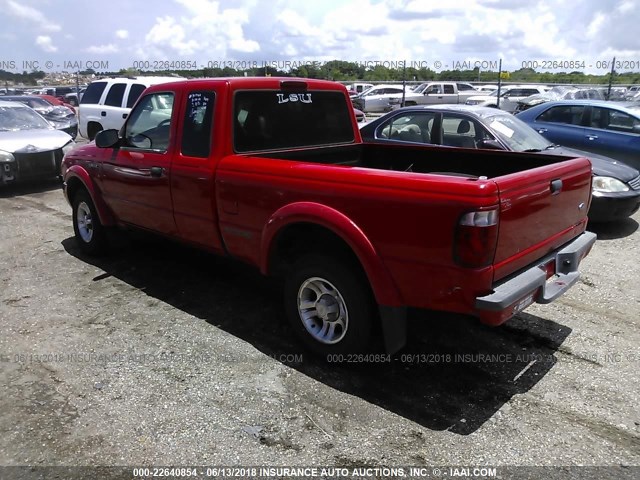 1FTYR44U82PA61930 - 2002 FORD RANGER SUPER CAB RED photo 3