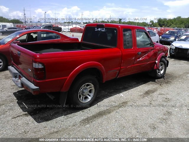 1FTYR44U82PA61930 - 2002 FORD RANGER SUPER CAB RED photo 4