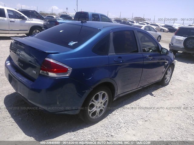 1FAHP35N88W178659 - 2008 FORD FOCUS SE/SEL/SES BLUE photo 4