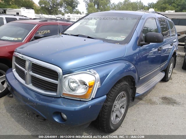 1D4HB58D44F172216 - 2004 DODGE DURANGO LIMITED BLUE photo 2