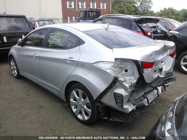 KMHDH4AE5DU634975 - 2013 HYUNDAI ELANTRA GLS/LIMITED SILVER photo 3