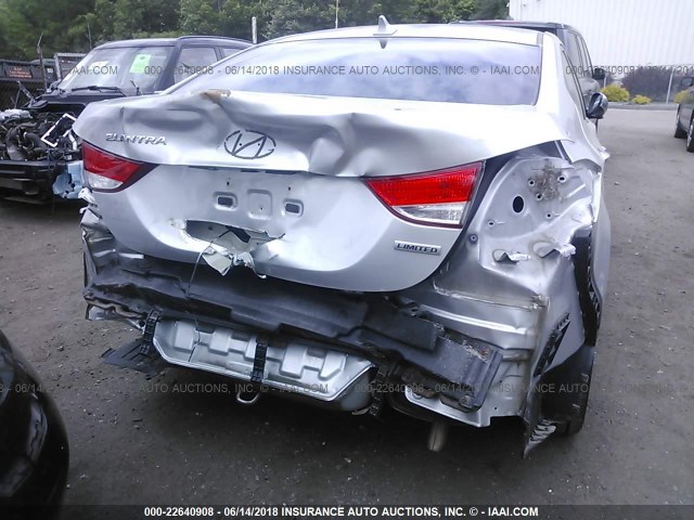 KMHDH4AE5DU634975 - 2013 HYUNDAI ELANTRA GLS/LIMITED SILVER photo 6
