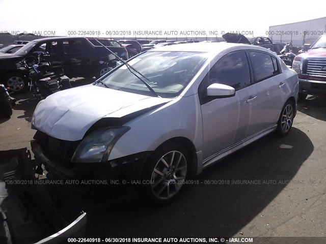 3N1CB61E17L695710 - 2007 NISSAN SENTRA SE-R SPEC V SILVER photo 2