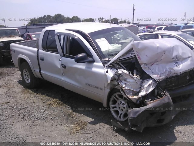 1D7HG38XX3S226949 - 2003 DODGE DAKOTA QUAD SPORT SILVER photo 1