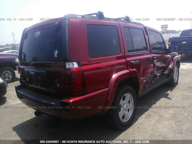 1J8HG48N86C235283 - 2006 JEEP COMMANDER წითელი ფოტო 4