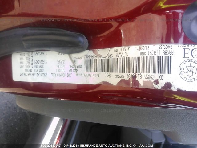 1J8HG48N86C235283 - 2006 JEEP COMMANDER წითელი ფოტო 9