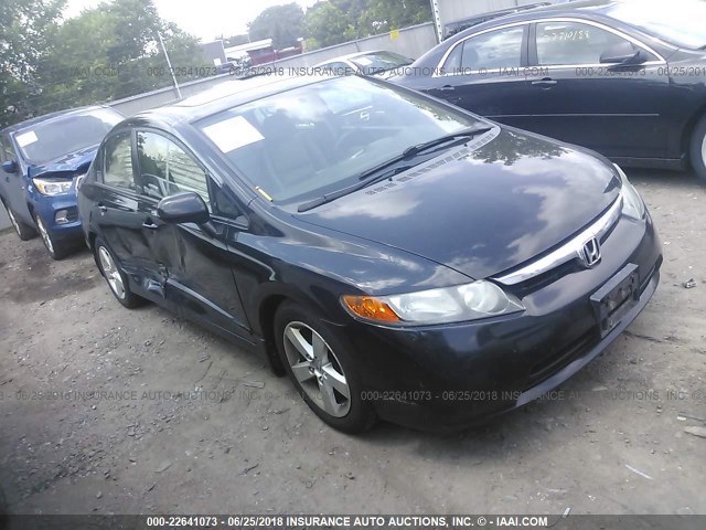1HGFA16958L092219 - 2008 HONDA CIVIC EXL BLACK photo 1
