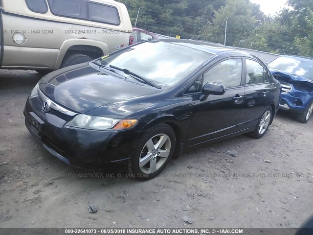 1HGFA16958L092219 - 2008 HONDA CIVIC EXL BLACK photo 2
