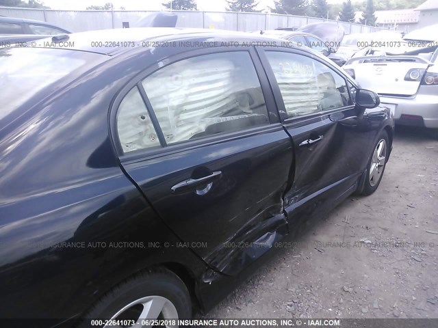 1HGFA16958L092219 - 2008 HONDA CIVIC EXL BLACK photo 6