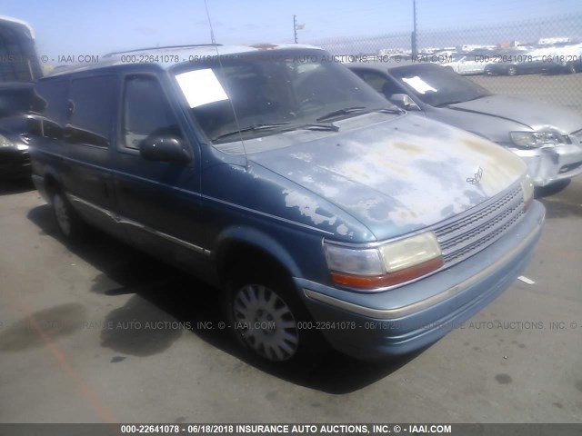 1P4GH44R6PX520580 - 1993 PLYMOUTH GRAND VOYAGER SE BLUE photo 1