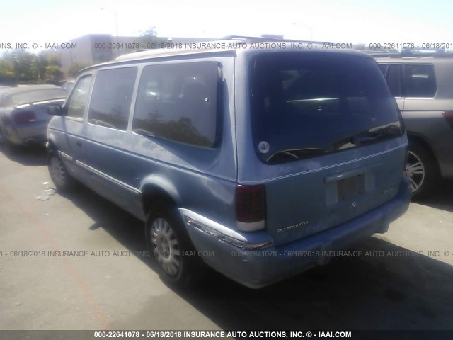 1P4GH44R6PX520580 - 1993 PLYMOUTH GRAND VOYAGER SE BLUE photo 3