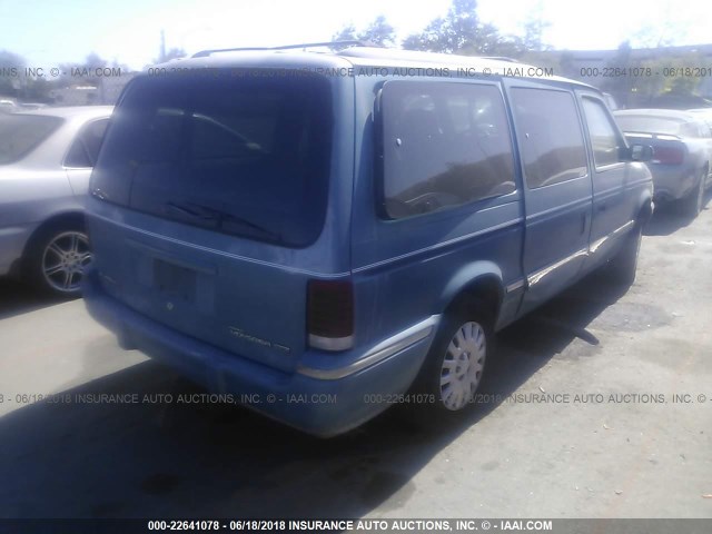 1P4GH44R6PX520580 - 1993 PLYMOUTH GRAND VOYAGER SE BLUE photo 4