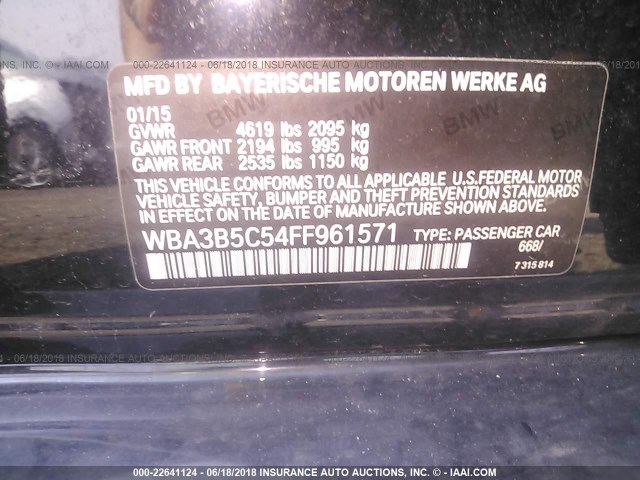 WBA3B5C54FF961571 - 2015 BMW 328 XI SULEV BLACK photo 9