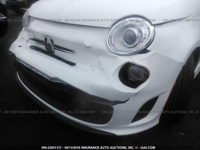 3C3CFFJH7FT504550 - 2015 FIAT 500 ABARTH WHITE photo 6