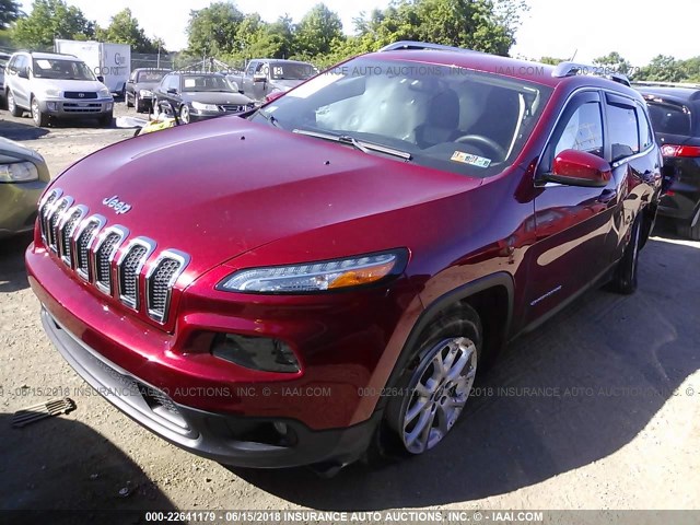 1C4PJMCS5EW207715 - 2014 JEEP CHEROKEE LATITUDE RED photo 2