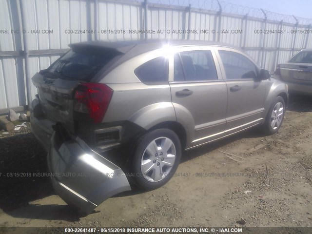 1B3HB48B87D113483 - 2007 DODGE CALIBER SXT BEIGE photo 4