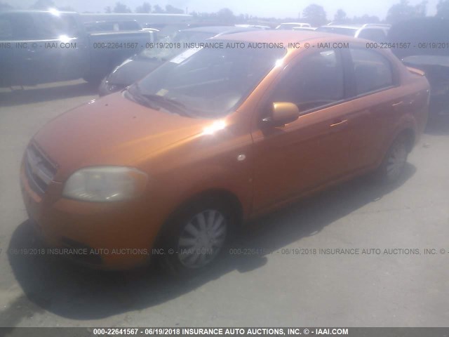 KL1TD56658B051415 - 2008 CHEVROLET AVEO LS ORANGE photo 2