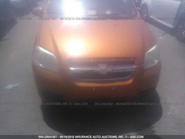 KL1TD56658B051415 - 2008 CHEVROLET AVEO LS ORANGE photo 6
