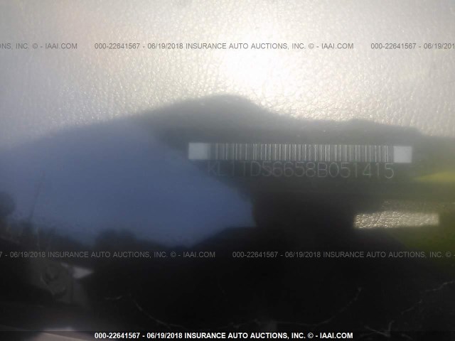 KL1TD56658B051415 - 2008 CHEVROLET AVEO LS ORANGE photo 9