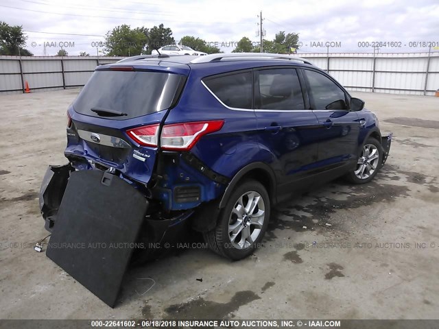 1FMCU0JX9EUA29425 - 2014 FORD ESCAPE TITANIUM BLUE photo 4