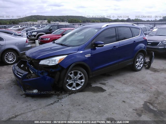 1FMCU0JX9EUA29425 - 2014 FORD ESCAPE TITANIUM BLUE photo 6