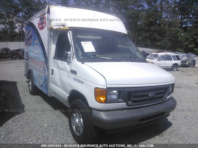 1FDSE35L27DB36921 - 2007 FORD ECONOLINE E350 SUPER DUTY CTWAY VAN WHITE photo 1