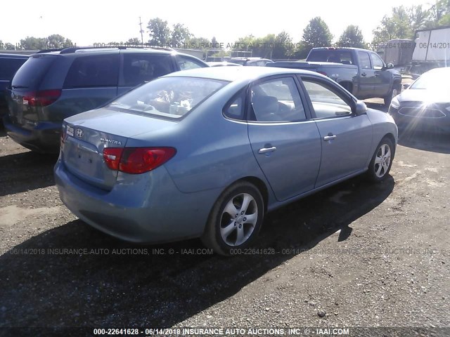 KMHDU46D57U116767 - 2007 HYUNDAI ELANTRA GLS/SE/LIMITED BLUE photo 4