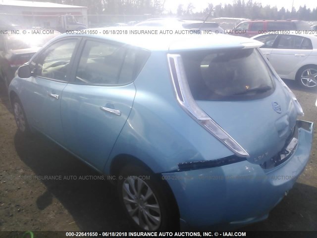 1N4AZ0CPXFC310155 - 2015 NISSAN LEAF S/SV/SL BLUE photo 3